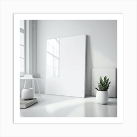 Blank Canvas In A Room Art Print