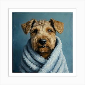 Terrier In Bath Towel 8 Art Print