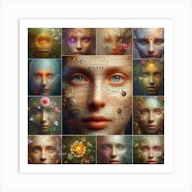 Collage Of Faces Art Print