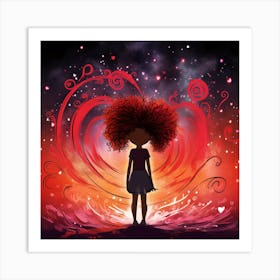 Girl With Afro Art Print