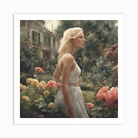 into the garden blonde art print 1 Art Print