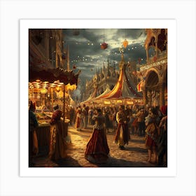 Venice At Night Art Print