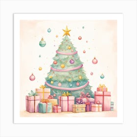 Christmas Tree With Gifts 3 Art Print