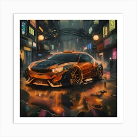 Pumpkin Car (Cyberpunk7) Art Print