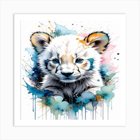 Lion Cub Painting Art Print