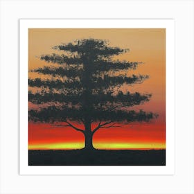 Sunset Tree Art Print