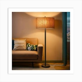 A Photo Of A Floor Lamp With A Lampshade 1 Art Print