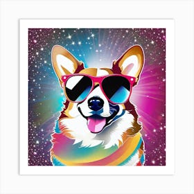 Corgi In Sunglasses 38 Art Print