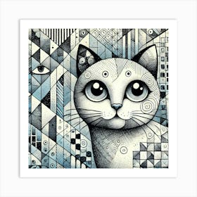 Brickleap City Cat Art Print