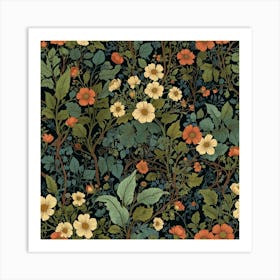 Floral Wallpaper 3 Art Print