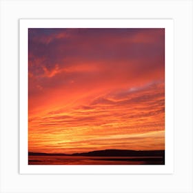 Sunset Over The Sea Art Print