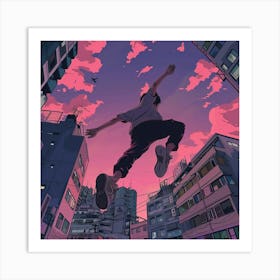 Anime, City, Cityscape Art Print