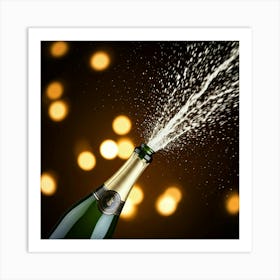 Champagne Pouring Art Print