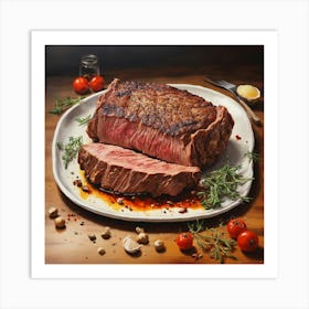 Steak On A Plate Art Print