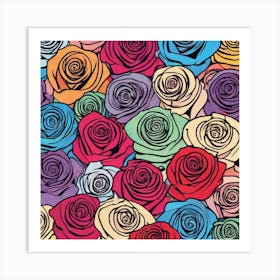 Roses Pattern Art Print