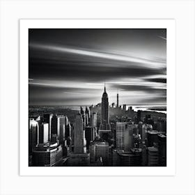 New York City In Black And White Art Print