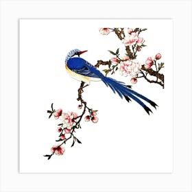 birds and cherry blossoms Art Print