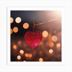 Heart On A String Art Print