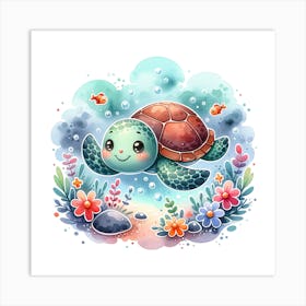 Sea Turtle Animal Ocean Art Print