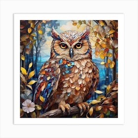 Owl In The Forest Art Print