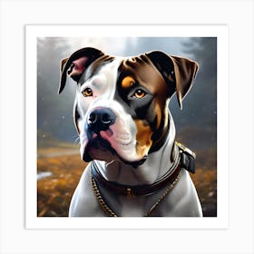 Dog sitting outside Art Print