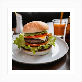 Hamburger On A Plate 69 Art Print