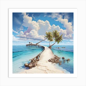 Pier To The Sea Art Print