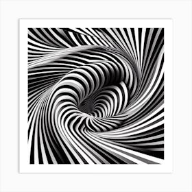 Black and white optical illusion 11 Art Print