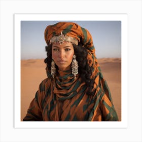 African Woman In The Desert Art Print