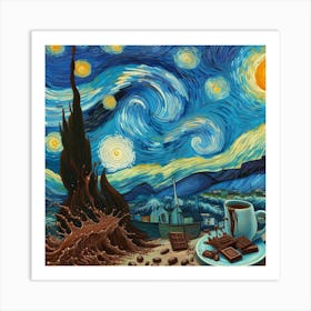 Van Gogh style, Chocolate Typhoon 3 Art Print