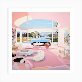 Pink Living Room 2 Art Print