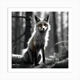 Fox In The Woods 17 Art Print
