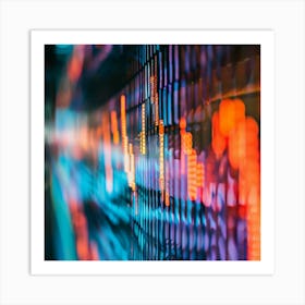 Blurred Image Of Financial Market Lights Art Print