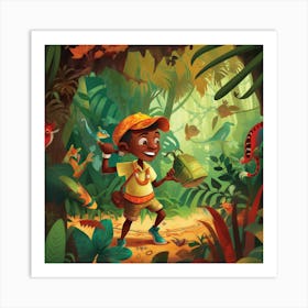 Boy In The Jungle 1 Art Print