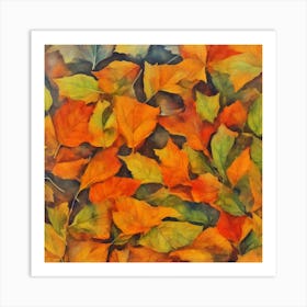 Dry Autumn Leaves Art Print