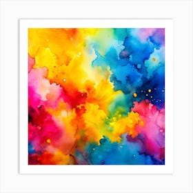 Colorful Watercolor Painting Art Print