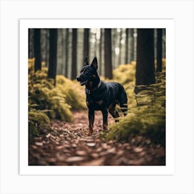 German Shepherd Dog In The Forest 1 Art Print