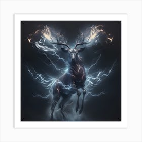 Lightning Deer Art Print