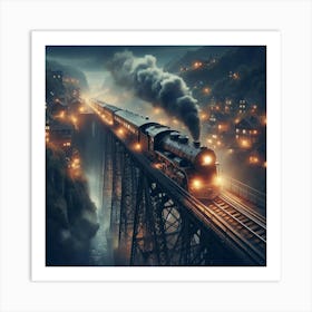 Train In The Night Art Print