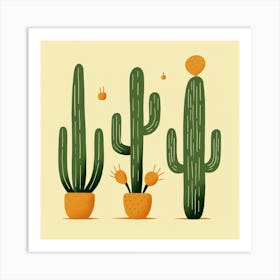 Rizwanakhan Simple Abstract Cactus Non Uniform Shapes Petrol 28 Art Print