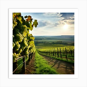 Countryside Wine Heaven Vine Green Nature Rheinland Grape Grower Eifel Spring Vinery Blan (4) Art Print