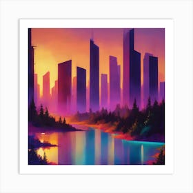 BB Borsa Cityscape Sunset Art Print