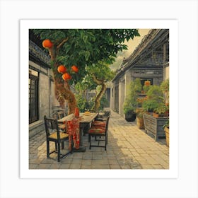 Chinese Courtyard 1 Art Print