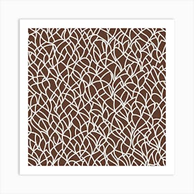 Brown And White Abstract Seamless Pattern, Flat Art, 189 Art Print