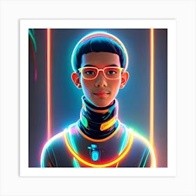 Neon Boy Art Print