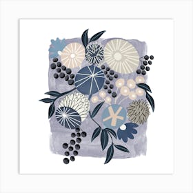 Flowers & Leaves Art Print