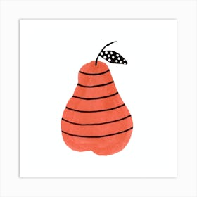 Pear Fruit Red Art Print