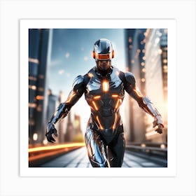 Futuristic Man In Futuristic Suit 41 Art Print