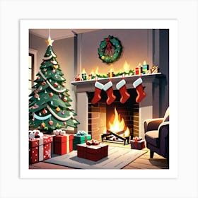 Christmas In The Living Room 13 Art Print