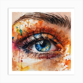 Eye Watercolor Painting Art Print